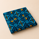 Mosaïque Céleste - Tissu Wax Essentiel Ronvital 100% Coton - Bleu et Or